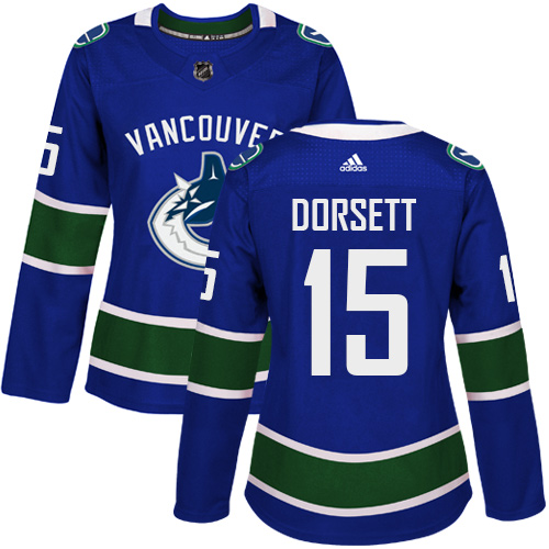 Adidas Vancouve Canucks 15 Derek Dorsett Blue Home Authentic Women Stitched NHL Jersey